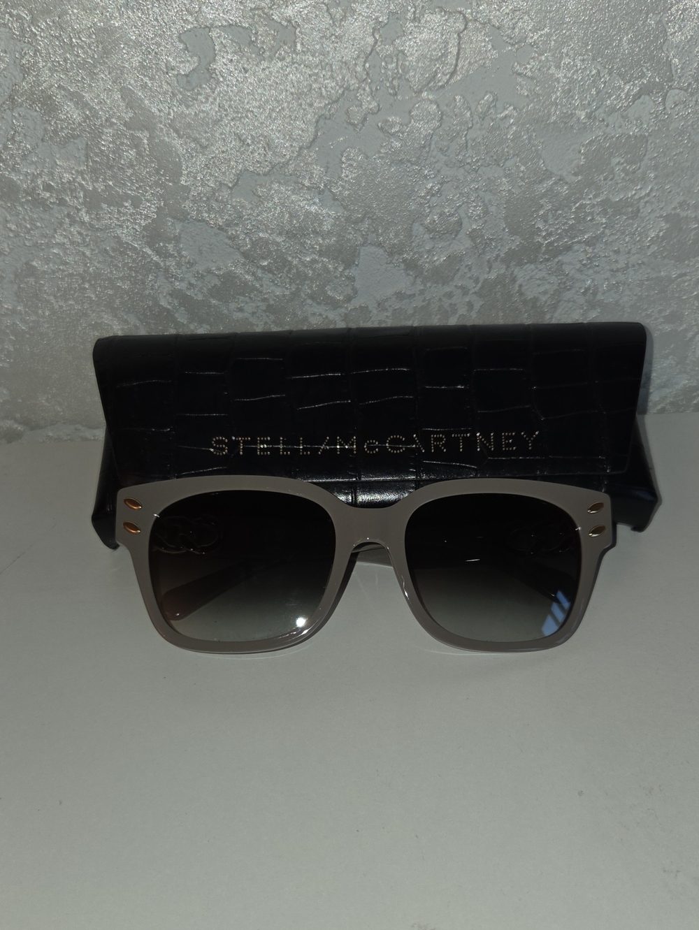 Stella McCartney Men's Beige Frame Sunglasses with Gradient Lenses
